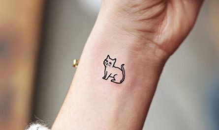 여성을 위한 귀여운 고양이 실루엣 손목 타투